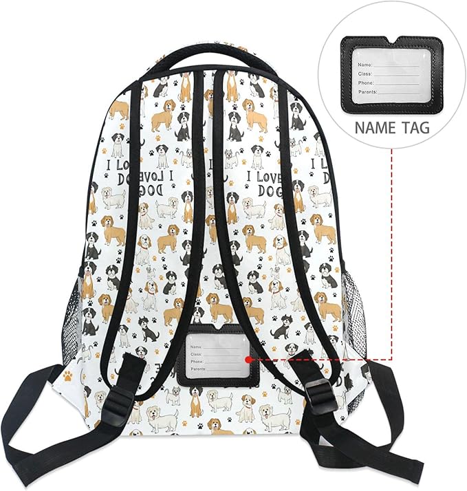 Wamika Bernese Mountain Dog Kids Backpack Cute Puppy Paw School Backpacks Boys - Image 6