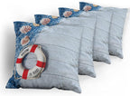 Ambesonne Coastal Throw Pillow Cushion Case Pack of 4, Welcome on Board Message - Image 5