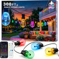 Beizelte Outdoor String Lights, 300FT RGB+IC Outside Light Dimmable by Beizelte