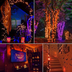 Halloween Orange String Lights Decorations，2 Pack 17.8 Feet 50 LED Battery - Image 2
