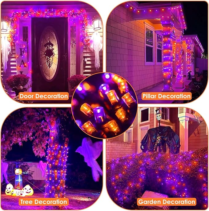Connectable Purple and Orange Halloween Lights, Twinkle Light - Image 3