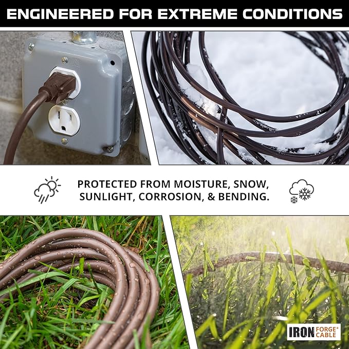 Iron Forge Cable Outdoor Brown Extension Cord 50 ft - Image 7
