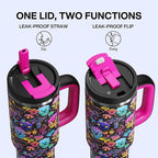 ENCOOL 40 oz Tumbler with Handle and Straw: Stainless Steel Insulated Tumbler - Image 3