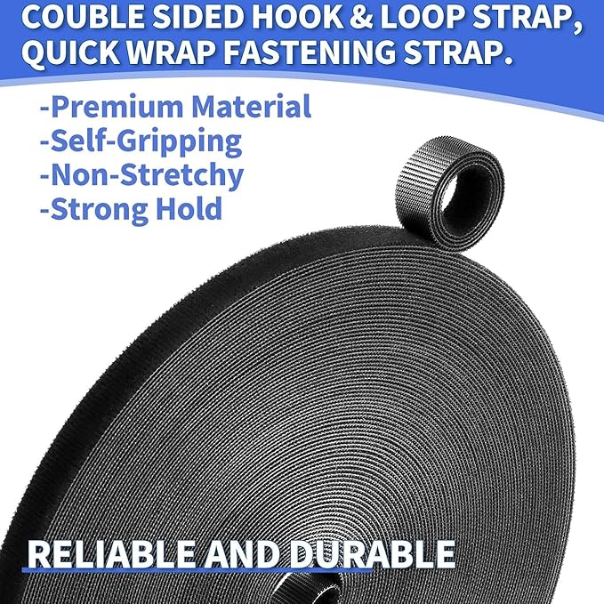 1/2In x 500Ft Reusable Cable Ties Hook and Loop Roll | Tie Down Straps - Image 8