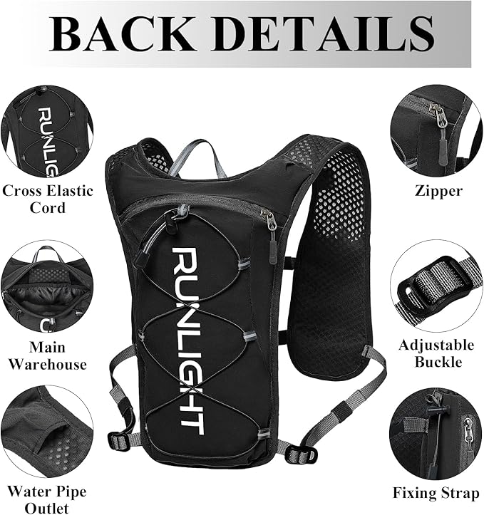 Runlight Running Vest for Women Men Lightweight Hydration Backpack Pack - Image 4