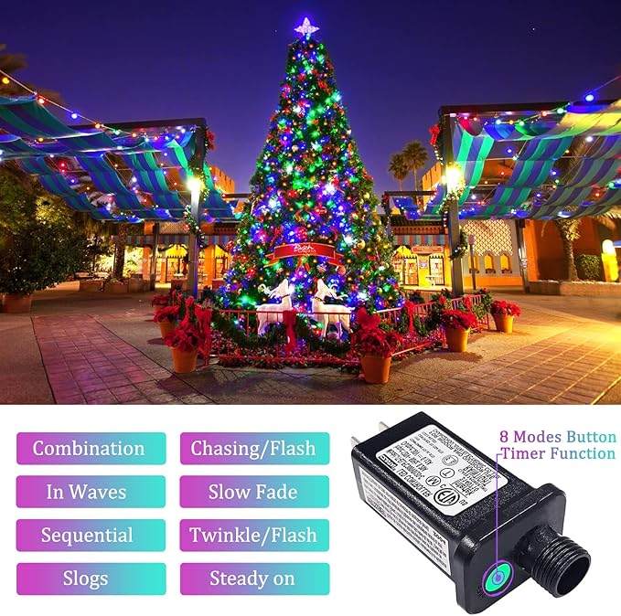 JMEXSUSS 300 LED Christmas Lights Outdoor Waterproof, 8 Modes Twinkle Fairy - Image 3
