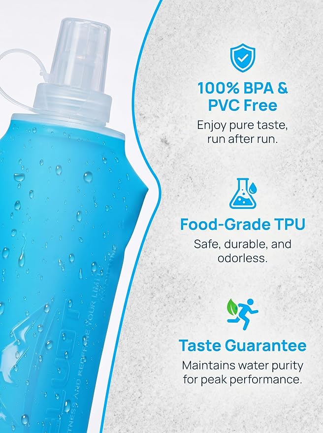 Zelvot Running Vest Soft Flask, BPA-Free 500ml Collapsible Water Bottle - Image 4