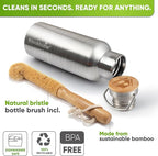 Blockhütte Vacuum Insulated Stainless Steel Water Bottle - 17 oz I Wide Mouth - Image 3