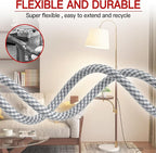 16/3 Flat Plug Braided Extension Cord 15 FT, Indoor 3 Prong Grounded Low - Image 6