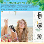Woanger 12 Pcs Mini Handheld Fan Bulk 3 Speed USB Electric Battery Operated - Image 5