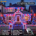 Pooqla 200 LED 66 FT 4th of July Decorations Lights, Outdoor Independence Day - Image 2