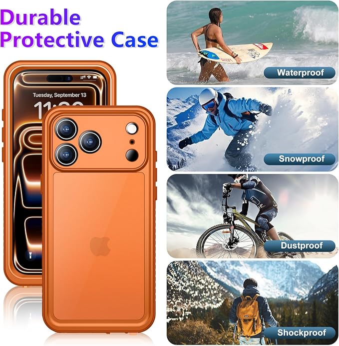 Temdan Compatible with iPhone 17 Pro Case, Waterproof Built-in Screen & Camera - Image 7