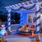 JMEXSUSS 2 Pack Blue Solar String Lights Outdoor Waterproof, Each 33ft 100 LED - Image 3