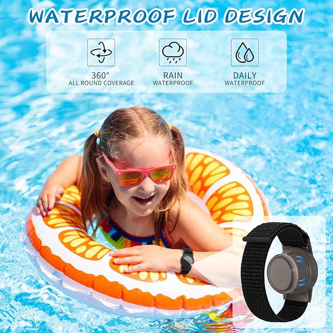 Waterproof Bracelet for Airtag Kids 2 Pack, Soft Nylon Hidden Air Tag Wristband - Image 2