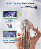 URROY Shower Phone Holder Waterproof One-Touch Open Shower Phone Case Anti-Fog - Image 3