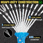 Reflective Paracord Rope 750 lb - 500ft 5/32" Parachute Cord 4MM 12-Strand para - Image 3