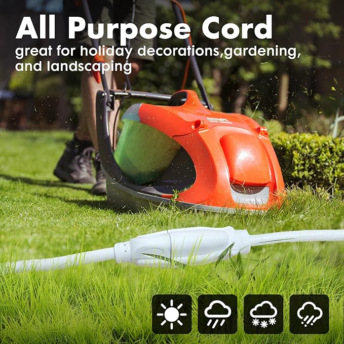 10ft White Outdoor Extension Cord Waterproof, UL Listed, 16/3 SJTW Heavy Duty 3 - Image 4