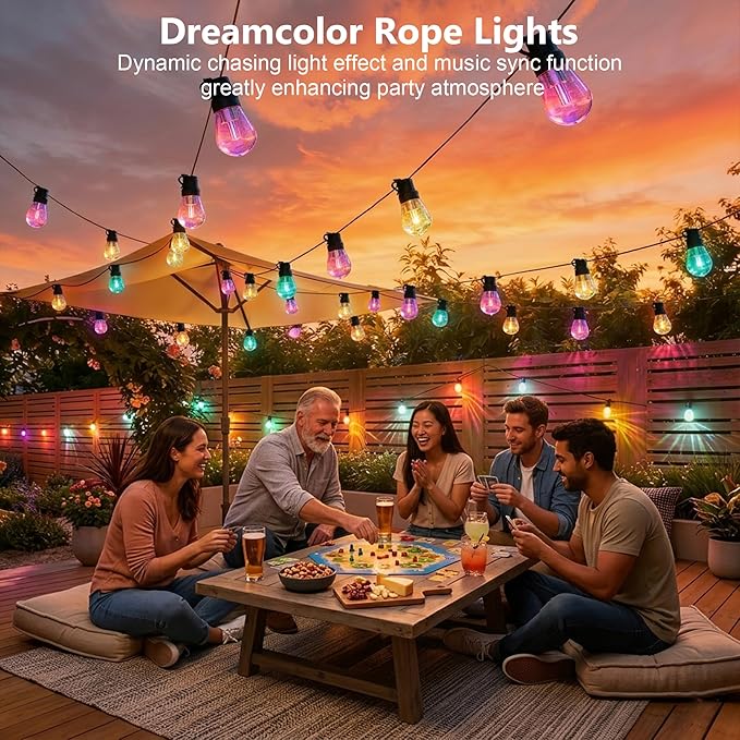 Beizelte Outdoor String Lights, 300FT RGB+IC Outside Light Dimmable - Image 5