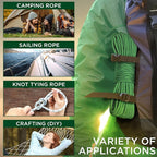 TECEUM Rope – 90 Feet x 3/8 Inch – Green – Strong All-Purpose Utility Rope – - Image 5