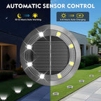 Solar Ground Lights Outdoor, 8 Pack Solar Lights Outdoor Waterproof, Mini Flat - Image 3