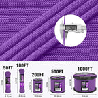 Paracord Rope 750 lb - 100ft 5/32" Parachute Cord 4MM 12-Strand para Cord - - Image 5