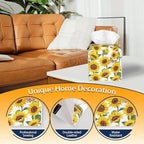 Tissue Box Cover Square, Sunflowers and Butterfly Tissue Box Holder Waterproof - Image 4