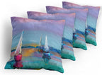 Ambesonne Abstract Oil Painting Decorative Throw Pillow Case Pack of 4 - Image 5
