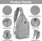 ZOMAKE Sling Bag, Small Crossbody Sling Backpack, Water Resistant Shoulder - Image 4