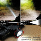 Headlamp Rechargeable, 1200 Lumen Zoomable LED Head Lamp - Image 7