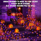 300LED 93 Ft Orange & Purple Halloween Lights 8 Modes Halloween Light Mini - Image 2