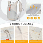 FIORETTO 15L Hiking Backpack for Women Men Mini Packable Backpack Lightweight - Image 6