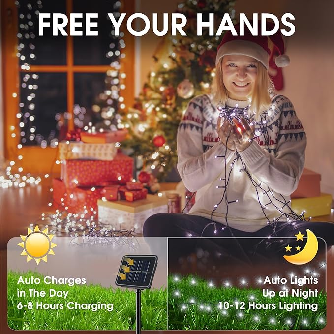 Vimorg Solar String Lights Outdoor, 2 Pack 170FT 480 LED Waterproof Solar - Image 3