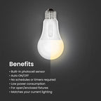 Feit Electric LED Dusk-to-Dawn Light Bulb, A19 60W Equivalent, Non-Dimmable - Image 7