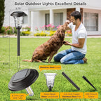 XMCOSY+ Solar Lights Outdoor Waterproof, 6 Pack Metal Glass Solar Pathway Lights - Image 5