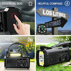 10000mAh Emergency Weather Radio, Portable FM/AM/NOAA Battery Powered Survival - Image 6