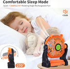 Portable Fan Rechargeable Battery Powered Fan, 270°Pivot Cordless Battery - Image 3