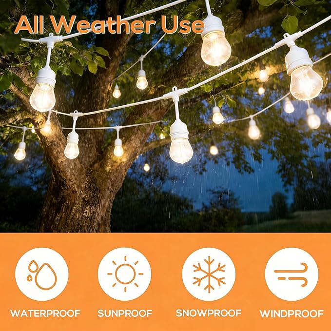 SUNTHIN 50FT Outdoor White String Light - Image 3