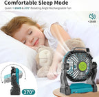 Battery Powered Fan，270° Rotating Battery Operated Camping Fan Rechargeable - Image 5