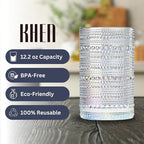 Hobnail Beaded Highball Drinking Tumbler Glasses | Set of 6 | Iridescent Pearl - Image 4