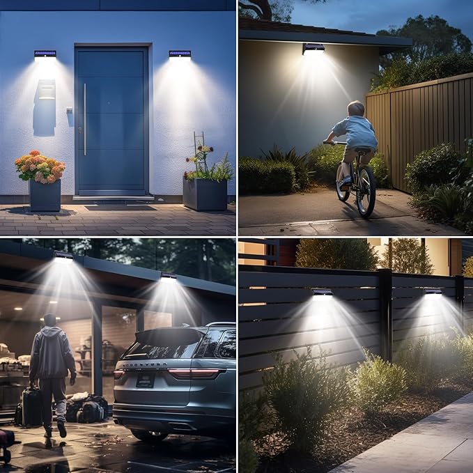 6 Pack 368 LED Solar Motion Sensor Lights Outdoor, Solar Fence Lights - Image 5