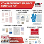 M2 BASICS Premium 321 Piece First Aid Kit, All Purpose Kit - Image 3