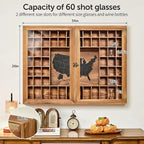 Large Map Shot Glass Display Case 60 Slots - Image 5