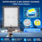 LED Parking Lot Light 240W/200W/180W, 36000LM Parking Lot Lights Outdoor 5 in 1 - Image 3