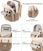 LOVEVOOK Laptop Backpack for Women Vintage Travel Backpack Purse Airline - Image 2