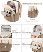 LOVEVOOK Laptop Backpack Purse for Women Fashion Vintage Computer Backpack 17 - Image 2