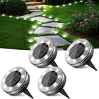 Peasur Mini Solar Ground Lights, 4 Pack Flat Solar Disc Lights Outdoor by Peasur