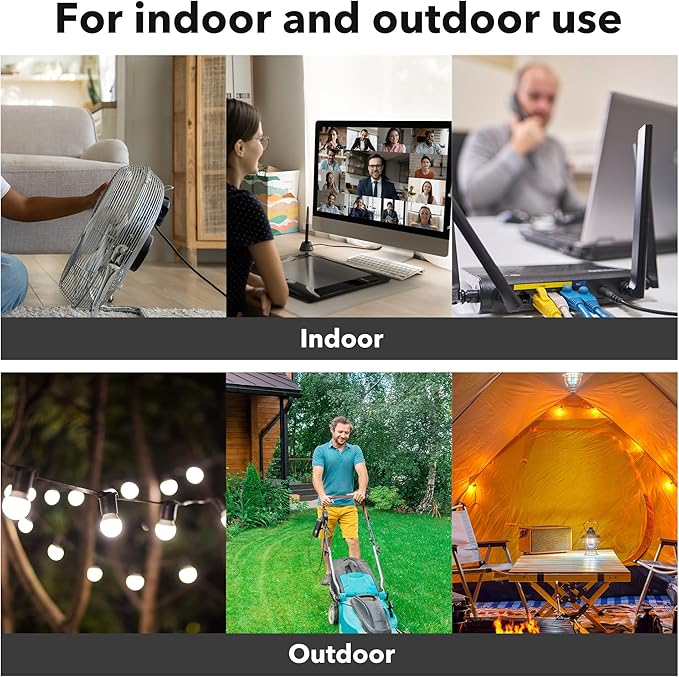 BN-LINK 15ft Indoor Outdoor Extension Cord 16/3 SJTW, 2 Pack, Weather Resistant - Image 7