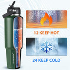 HYDROWION 32 oz Insulated Water Bottle, Car Water Bottle Holder - Image 3