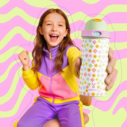 18 oz Kids Water Bottle for School: Meoky 18 oz Stainless Steel Insulated Water - Image 2