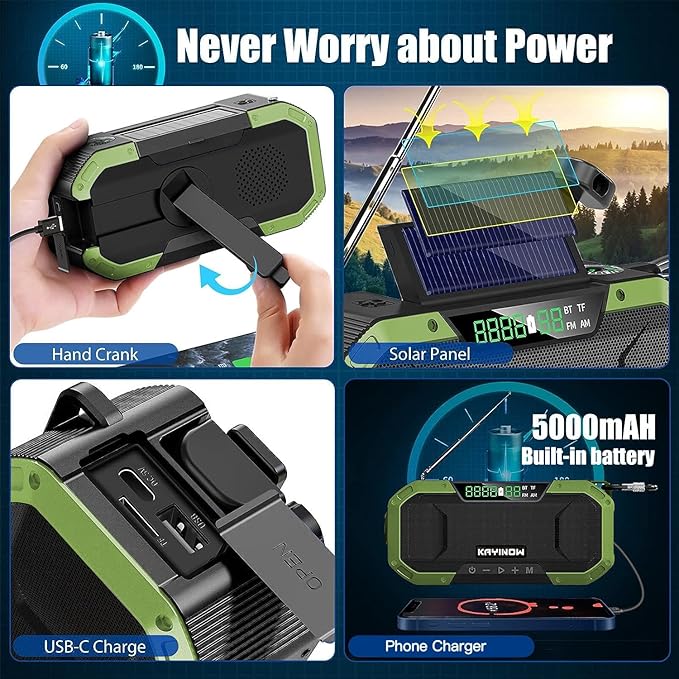 Hand Crank Solar Power Emergency Radio - Image 2